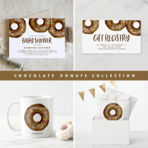 Sticker Rond Aquarelle Chocolat Saupoudrer Donut Anniversaire