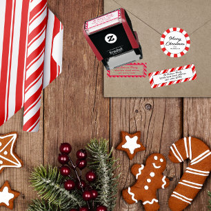 Sticker Rond Joyeux Sucre de canne de Noël personnalisé