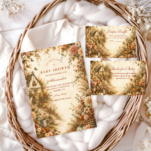 Invitation Fête de Bébé Citrouille Bohème Fantaisiste