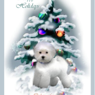 Cartes Pour Fêtes Annuelles Cadeaux de Noël Bichon Frise