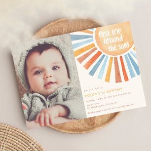 Sticker Rond Boho sunshine Premier voyage autour de l'anniversa