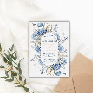 Invitation En Aluminium Mariage Fleur sauvage Aquarelle moderne