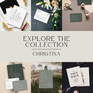 Invitation En Aluminium Moderne minimaliste noir Mariage blanc or