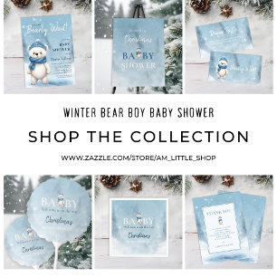 Invitation Winter Wonderland Bear Boy Baby shower