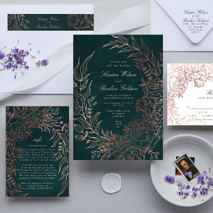 Invitation Mariage à huile de cuivre émérite modifiable