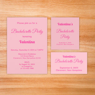 Invitation Style de typographie Fête de Bachelorette rose