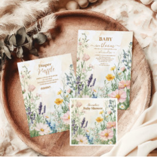 Assiettes En Carton Bébé Fleur de Poussière Rose en Fleur