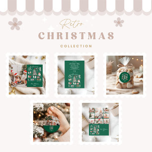 Invitation C'Est La Saison Retro Green Noël
