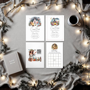 Invitation Chic Camp Bride Bachelorette Week-end Itinéraire