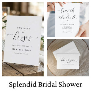 Invitation Fête des mariées de luxe élégante calligraphie rom