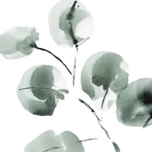 Invitation Eucalyptus vert muet Mariage moderne