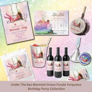 Save The Date Sirène Sous La Fête D'Anniversaire De La Mer