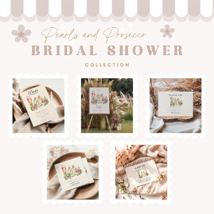 Serviette En Papier Blush Pearls et Prosecco Fête des mariées