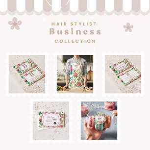 Carte De Réduction Entreprise de beauté de styliste rose botanique