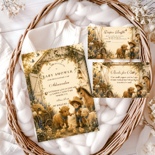 Invitation Baby Shower Western Bohème Garçon Classique