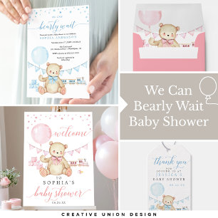 Carte D'accompagnement Teddy Bear Boy Book Demande Baby shower Card