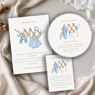 Invitation Cute Chic Garçon Vêtements de bébé Baby shower ess