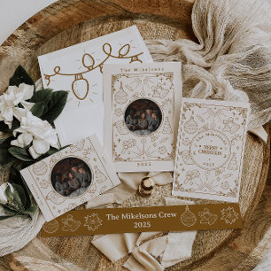 Décoration En Céramique Photo Elegant Gold Line Art Christmas