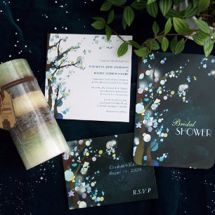 Invitation Unique Mariage d'arbre lunaire (Pearl Shimmer)