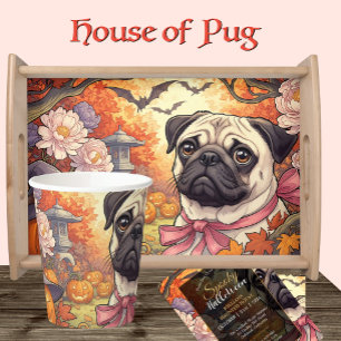 Mug Maison de Chien Carlin & Halloween, Automne, Art N