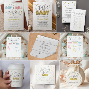 Carte De Remerciements Balloons à huile d'or Twinké Little Star Baby show