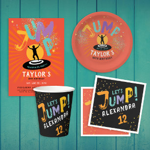 Assiettes En Carton Aventure de saut en trampoline coloré et amusant