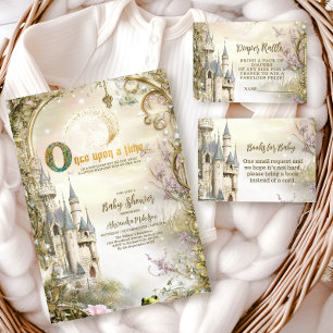 Invitation Il était une fois Baby Shower Château Princesse