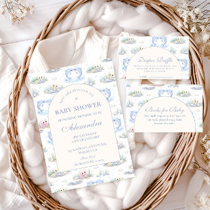 Invitation Baignade d'animaux marins élégants pour bébé