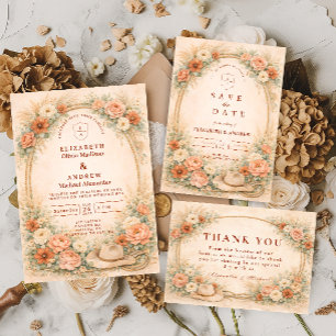Invitation Mariage Romance Ranch Occidental