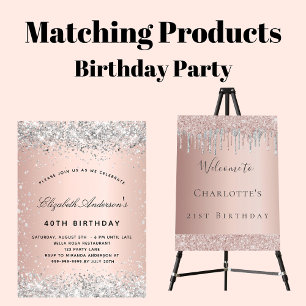 Budget anniversaire argent rose or invitation