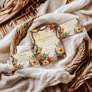 Invitation Fête de mariage champêtre en automne rustique