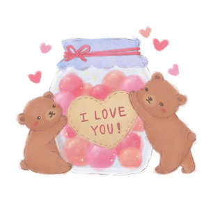 Cartes Pour Fêtes Annuelles Ours en peluche et gaufres