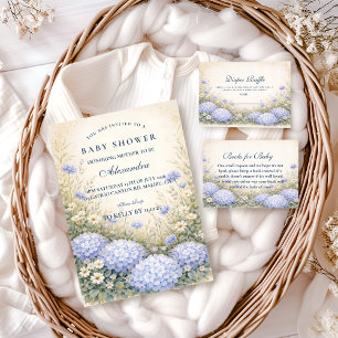 Serviette En Papier Baby Shower Élégant sur le thème de l'Hydrangea Bl