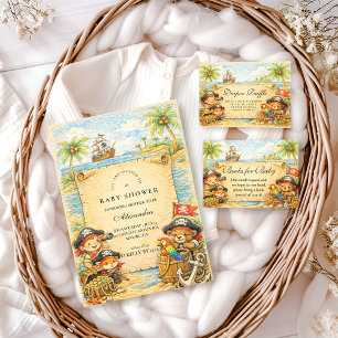 Serviette En Papier Baby-Shower Pirate Trésor Doré