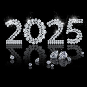 Banderoles Brilliant Diamonds Luxe 2025 Nouvel An