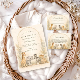 Invitation Douce Baby Shower Safari Jungle