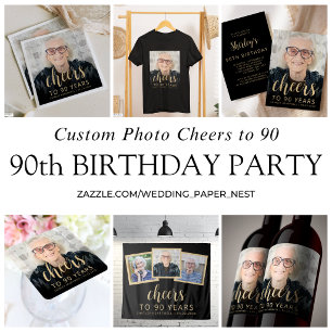 T-shirt personnalisé pour les 90 ans avec photo