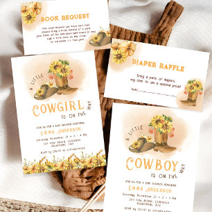 Invitation Un petit Baby shower de rodéo occidental Cowboy