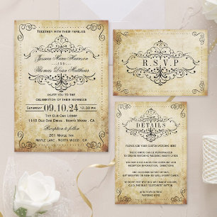 Invitation La collection de mariage vintage fleurie et ornée