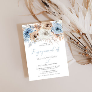 Invitation Élégant Mariage moderne Boho Blue