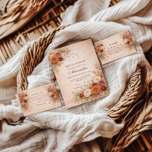Serviette En Papier Mariage classique de fleurs d'automne