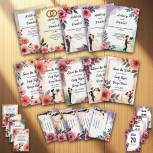 Invitation Élégante Mariée Romantique Et Mariage Floral