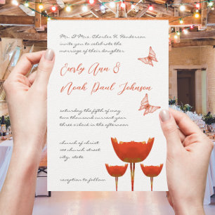 Invitation Carton d'invitation de mariage au pavot orange Pap