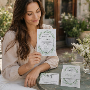 Save The Date Calligraphie Eucalyptus Verdure jour spécial