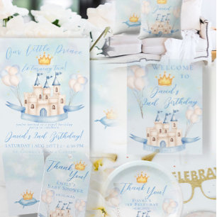 Invitation Little Prince Fairytale Gold Crown 2e anniversaire