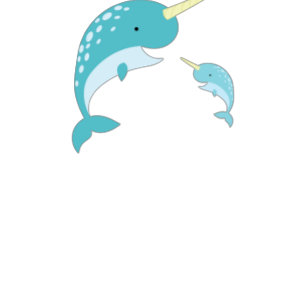 Invitation Baby shower Narwhal Blue Boy Whale