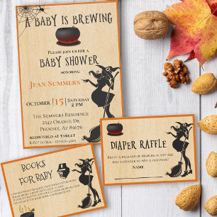 Invitation Le bébé d'Halloween brasse le Baby shower de sorci