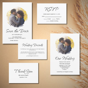 Invitation Boho Moderne Décontracté photo minimaliste Mariage