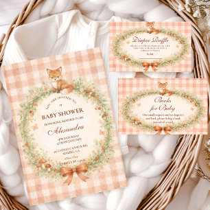 Invitation Baby Shower Renard de la Forêt Vintage