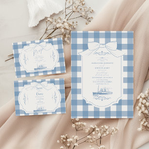 Save The Date Mariage Chic Nautique Coquette Bow